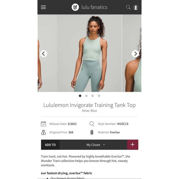 Lululemon Women’s Invigorate Training Tank Top Size 4 - Picture 8 of 9